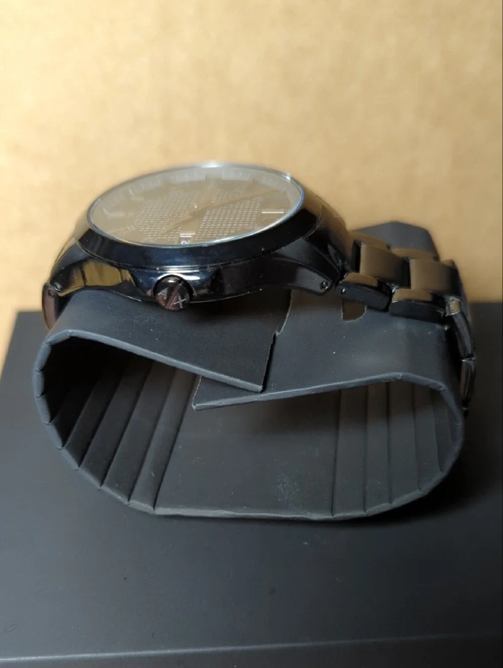 Armani Exchange Men’s Black Stainless Steel Watch Gift Set